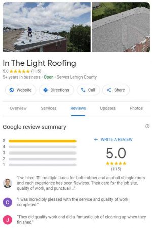in the light roofing allentown reviews