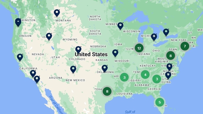 RH Roofing Directory Map