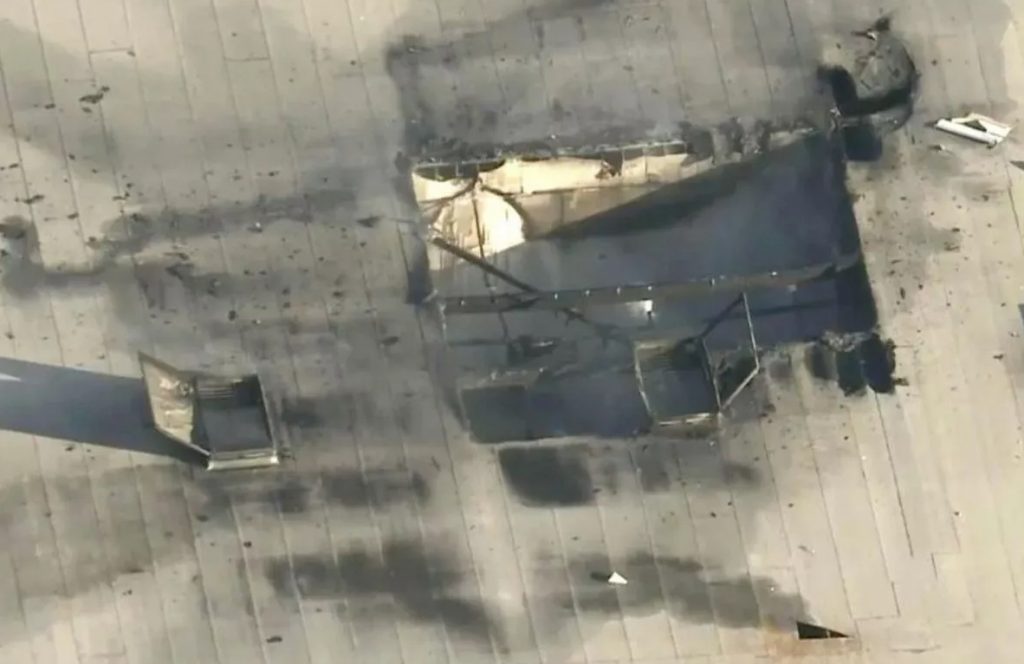 airplane crash into roof fullerton