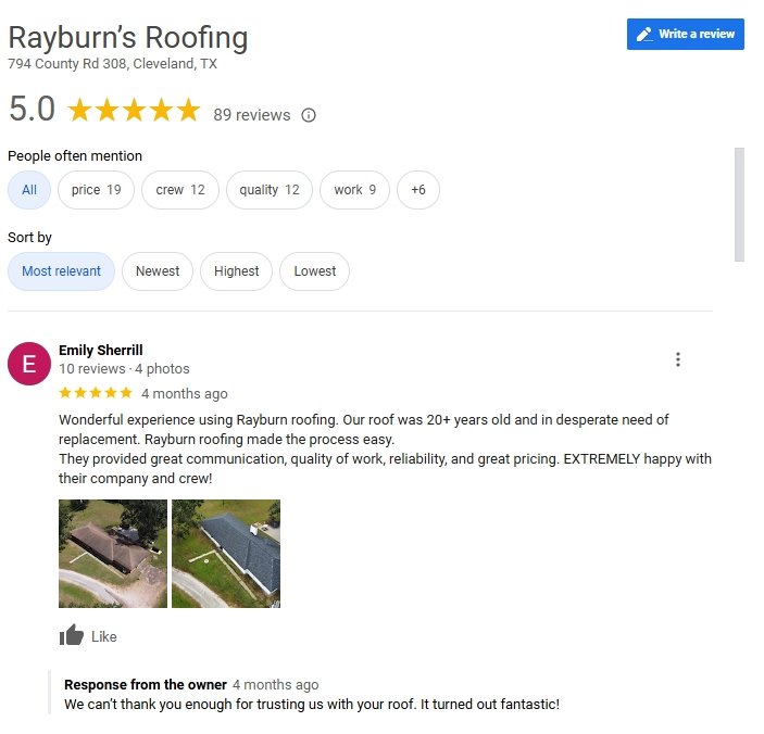 rayburns roofing reviews