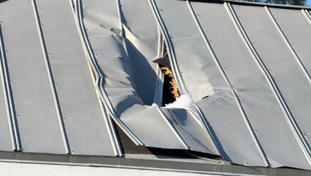 ice chunk crashes through roof in palm coast florida