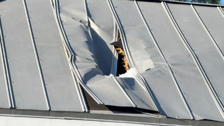 ice chunk crashes through roof in palm coast florida