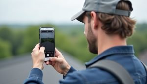 creating video content on a roofing job