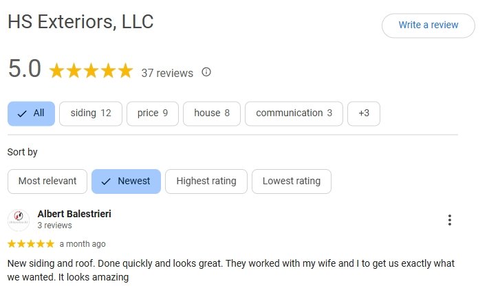 HS Exteriors, LLC Reviews
