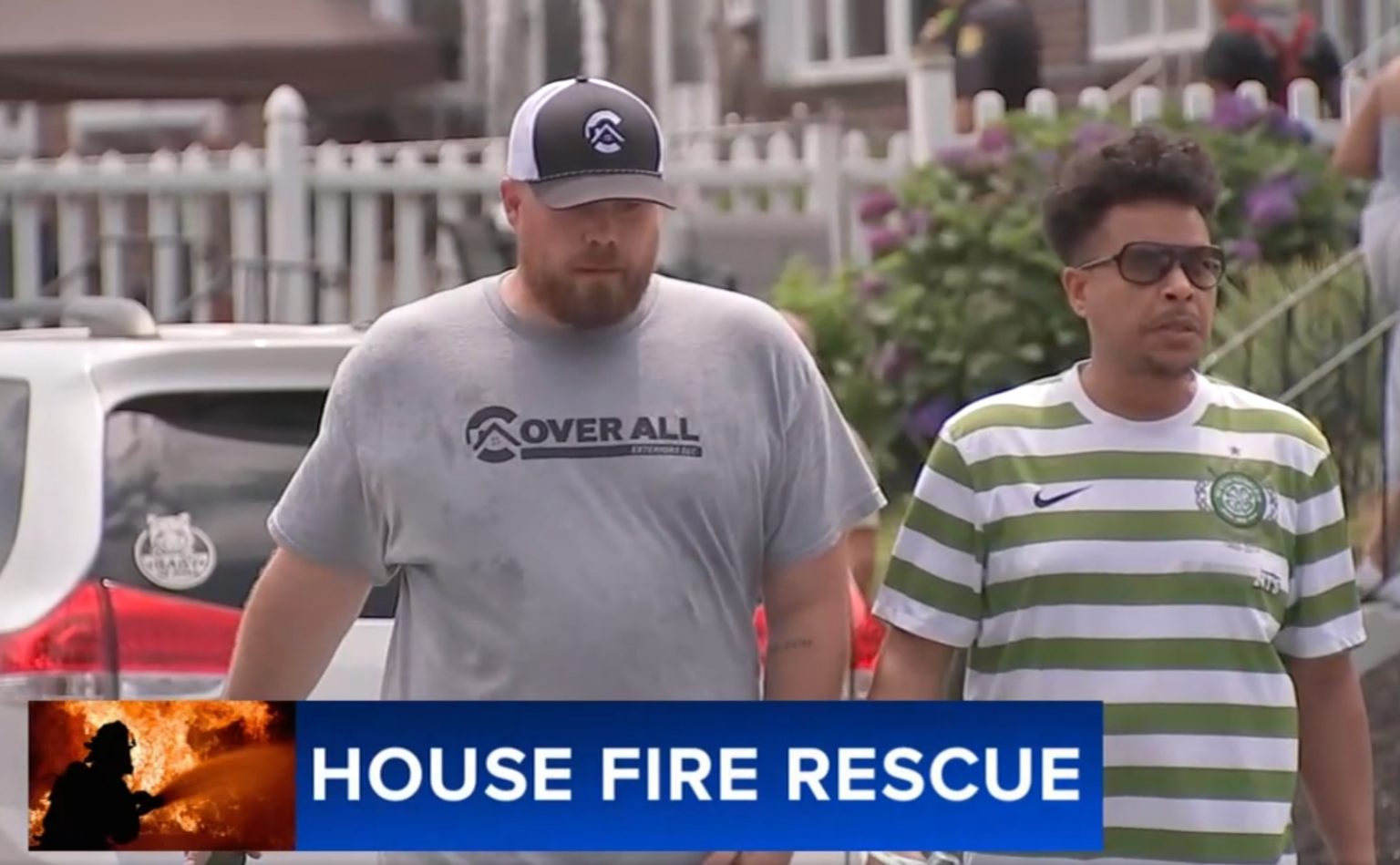 Roofer and neighbor alert Philadelphia family to house fire